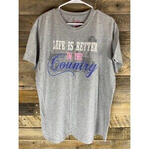 Lifestyle Classics Womens  Sz XL Life Is Better... Short Sleeve Gray T-Shirt